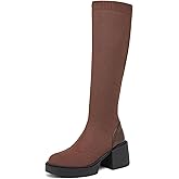 NEWBELLA Women's Knee High Sock Boots - Platform Chunky Heel Slip-On Boots for Streetwear & Casual Outfits