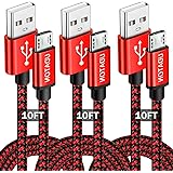 Micro USB Cable Android Charger, Udaton (2-Pack 10FT) Micro USB Android Fast Charger Cable Nylon Braided Cord, Micro USB Cord