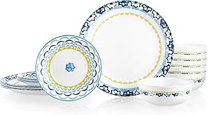 Corelle Chip Resistant Dinnerware Set, 18-Piece, Boho Daydream