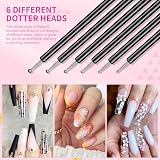 Saviland 6Pcs Nail Art Brushes Double End Dotting Drawing Painting Gel Polish view 7