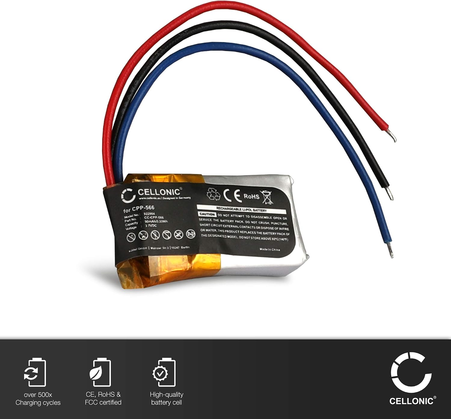 CELLONIC Battery for Headset/Headphone Compatible with Beats Powerbeats 3 Wireless, Powerbeat 3 Wireless - Image 3