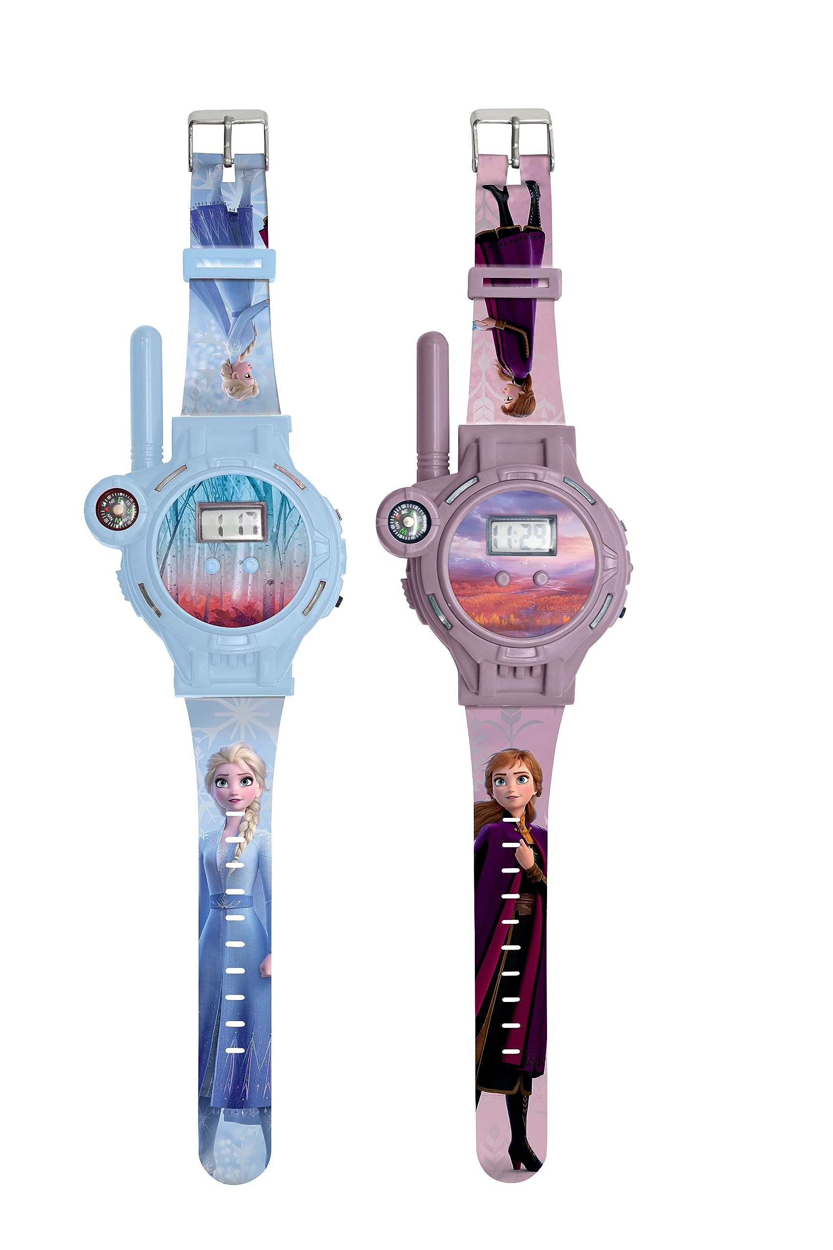 LEXIBOOK, Frozen, Walkie-Talkies Watches, 2 pieces, range up to 200m/600 feet, flashlight, compass, rechargeable, Blue/purple, DMWTW1FZ — image 1