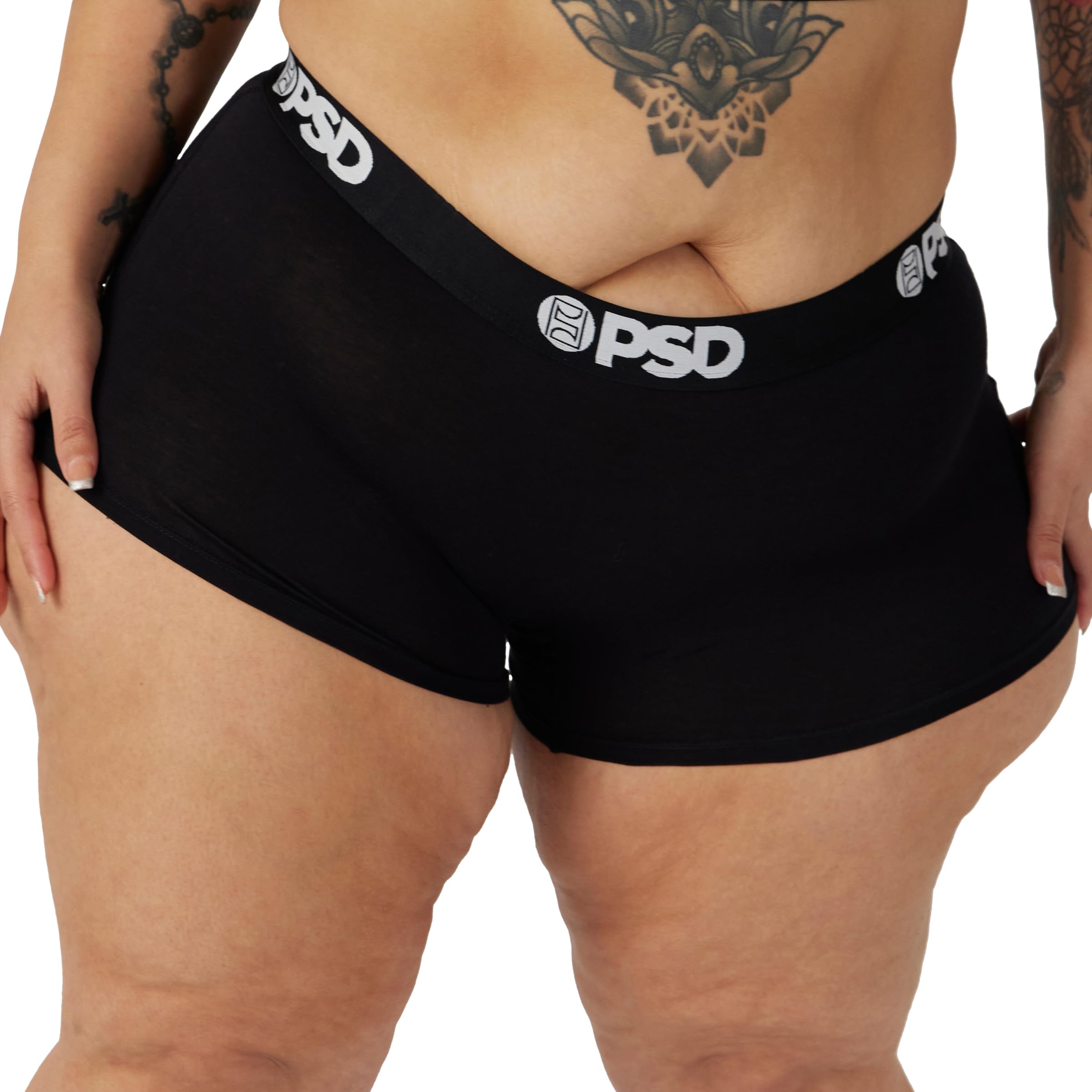 Photo 1 of PSD Women's Black Boy Shorts Underwear for Women - Premium Modal Fabric Boyshort Underwear - 3 Pack Solid Cotton Boy Shorts for Women