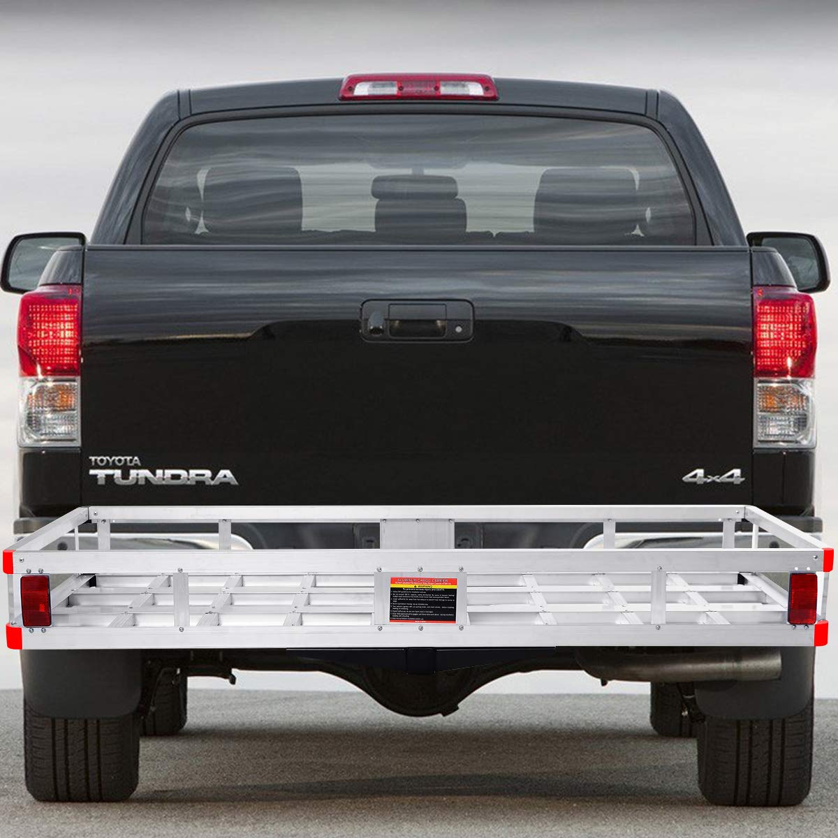 Goplus 60" x 22" Hitch Mount Cargo Carrier, Aluminum Luggage Basket