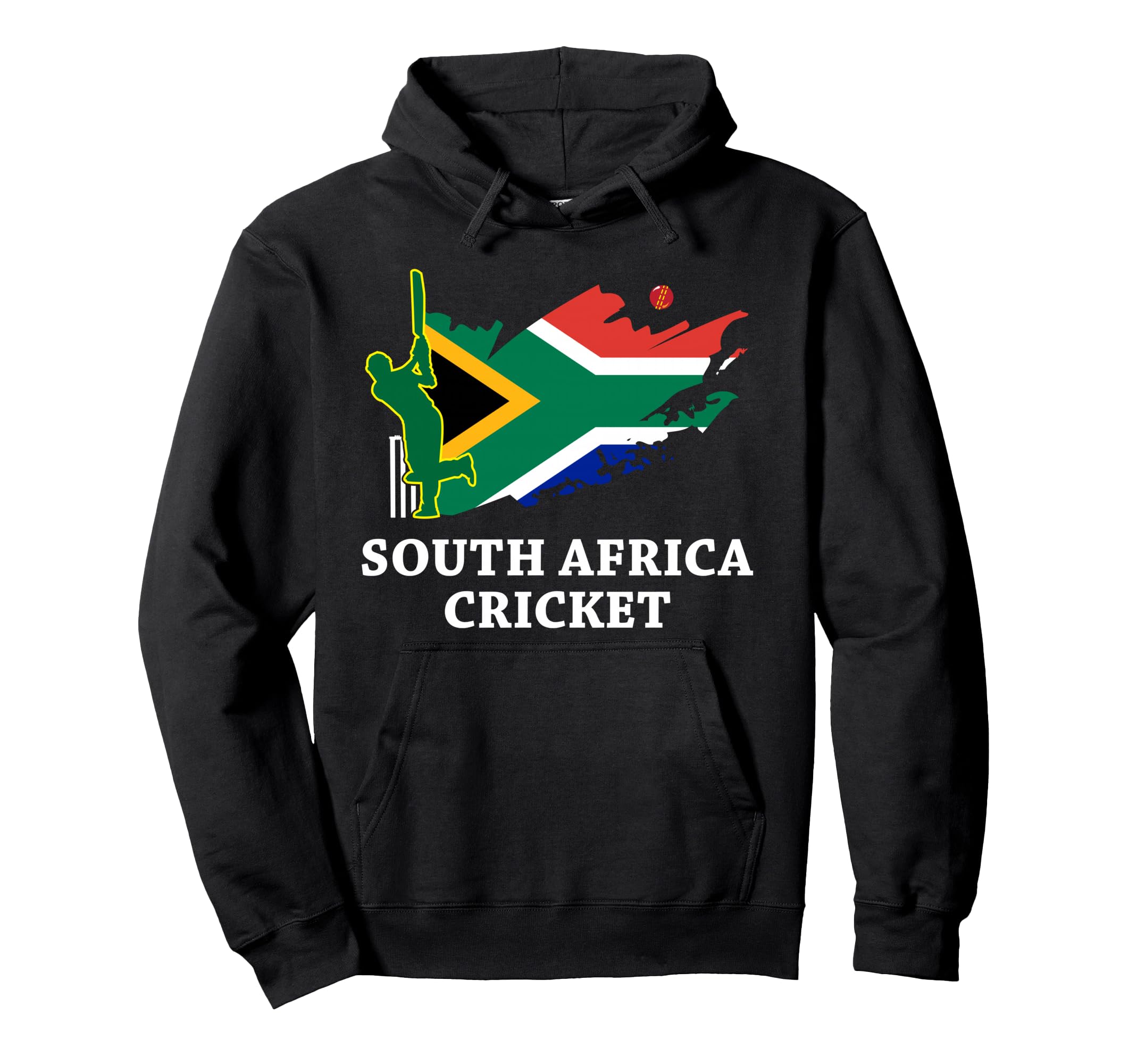 South African Cricket South Africa Flag Colors Patriotic Pullover Hoodie