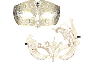 CODDSMZ Couples Venetian Masquerade Mask Set Luxury Style Princess Party Mask for Couples Women and Men Mardi Gras Masks