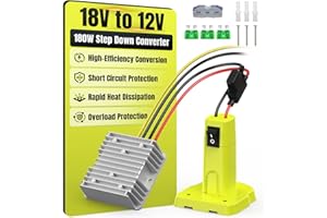 Step Down Converter 18V to 12V Compatible with Ryobi 18V Battery, DC Voltage Regulator 12V 15A 180W Buck Converter, Step Down