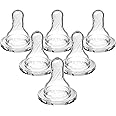 Dr. Brown's Ultra-Preemie Narrow Baby Bottle Nipple, Specialty Extra Slow Flow Rate, 100% Silicone Bottle Nipple, BPA Free, 0m+, 6 Pack