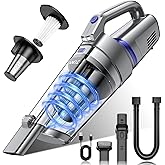 JONYJ Handheld Vacuum Cordless, 16000PA Strong Suction Hand Held Car Vacuum Cleaner, Portable Hand Vacuum Rechargeable with Multi-Nozzles & LED Light for Home, Car, Office, Pets