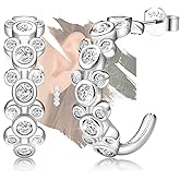 Mouse Earrings Sterling Silver Lovely Animal Stud Earrings for Women Hypoallergenic Cubic Zirconia Cute Mouse Earring Jewelry Gifts for Sister Friend