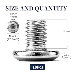 M6 x 8mm 10Pcs Flat Head Hex Socket Cap Screws