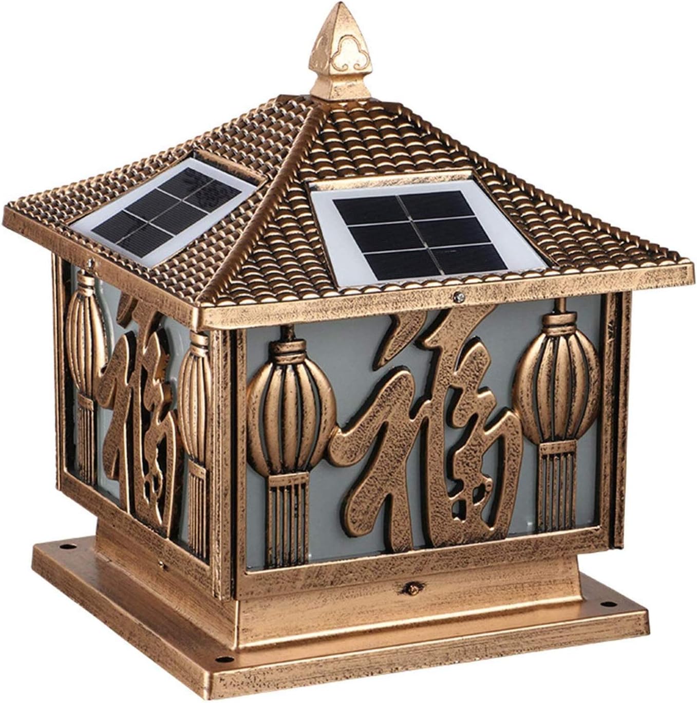 SMLZV Columna Faro, Solar Impermeable Pilar Jardín Poste Retro de la