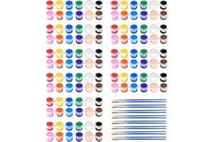 MICOSIM 10 Pack Mini Acrylic Paint Set,12 Colors Acrylic Paints Strips for Kids&Adults Craft Paint,140 PCS Kids Painting Kit Container Strips Storage, Perfect for Home Birthday Classroom Party Favors……
