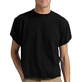 Peacameo Men's Short Sleeve Round Neck T Shirts Boxy Raw Cut Tee Casual Basic Tops