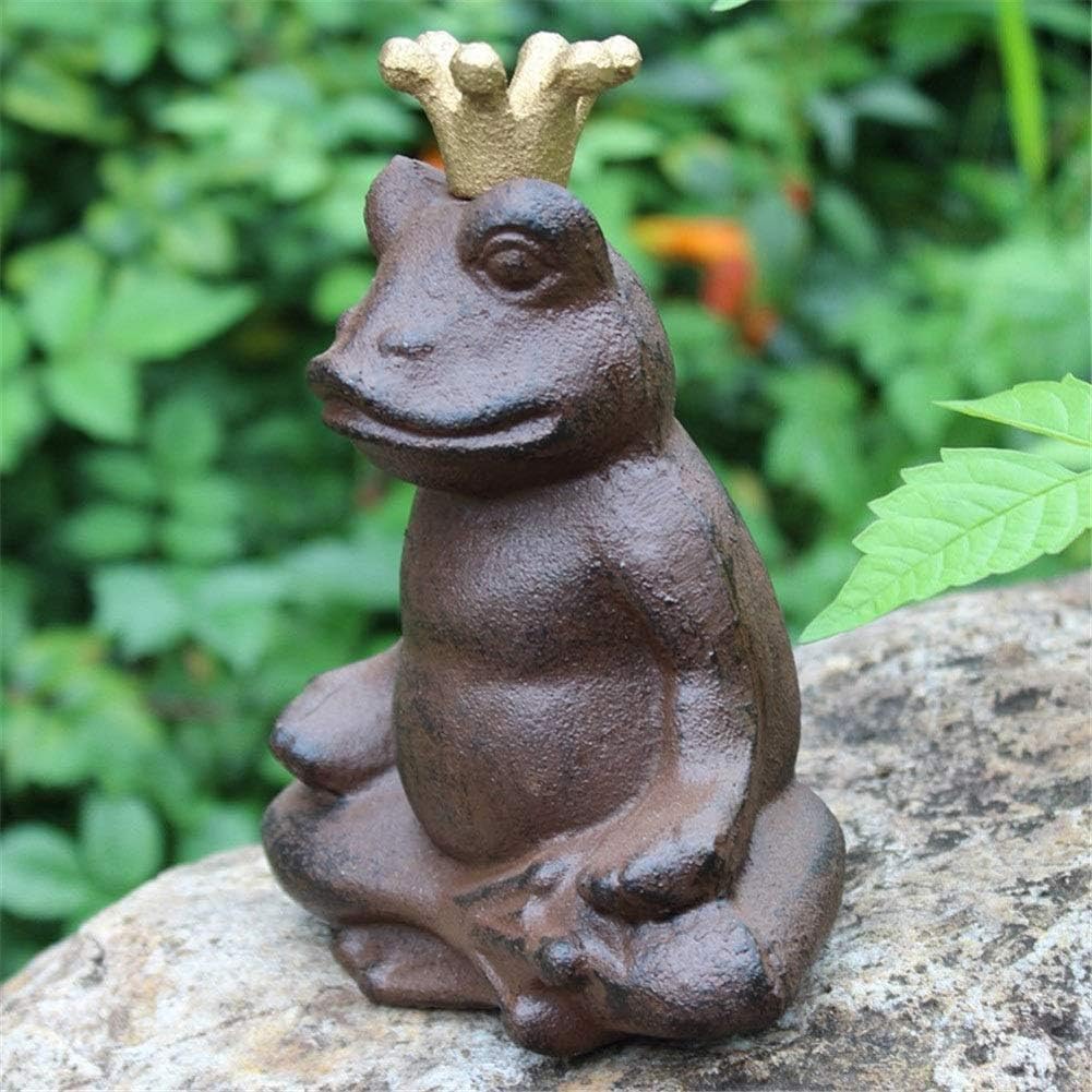 LIUSHI Statue Frog, Garden Sculptures, Garden Statues Frogs Sitting on Stone Sculptures Outdoor Decor Fairy Garden Ornaments,A