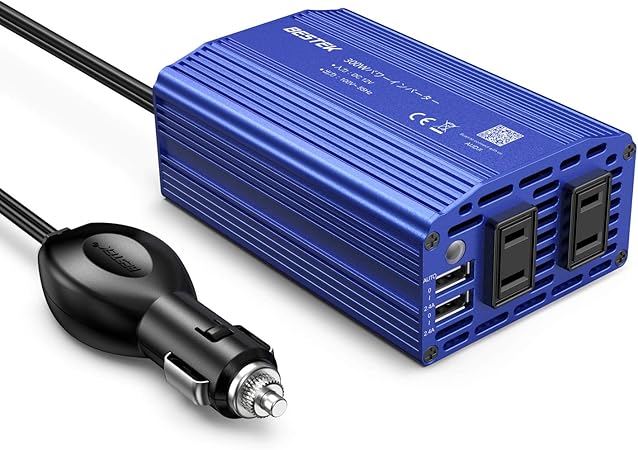 Amazon Bestek インバーター 300w シガーソケット Usb 2ポート 車載充電器 Acコンセント 2口 Dc12vをac100vに 変換 Mri3010bu Bl バッテリー接続コードなし インバーター コンバーター 車 バイク