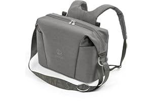Stokke Xplory X Changing Bag, Modern Grey - Doubles As Shoulder Bag or Backpack - Includes Foldable Changing Mat & Pouch Bag 