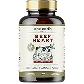 One Earth Health Grass Fed Beef Heart - New Zealand Sourced Heart. 3,000mg per Serving, 200 Count