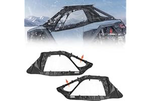 KEMIMOTO PRO XP Upper Doors, Soft Cab Enclosures YKK Zippers Compatible with Polaris RZR PRO XP/Turbo R/ PRO S 2020-2026 Upper Windows Fit with Side Mirrors and Windshields #2890408 (2-seat)