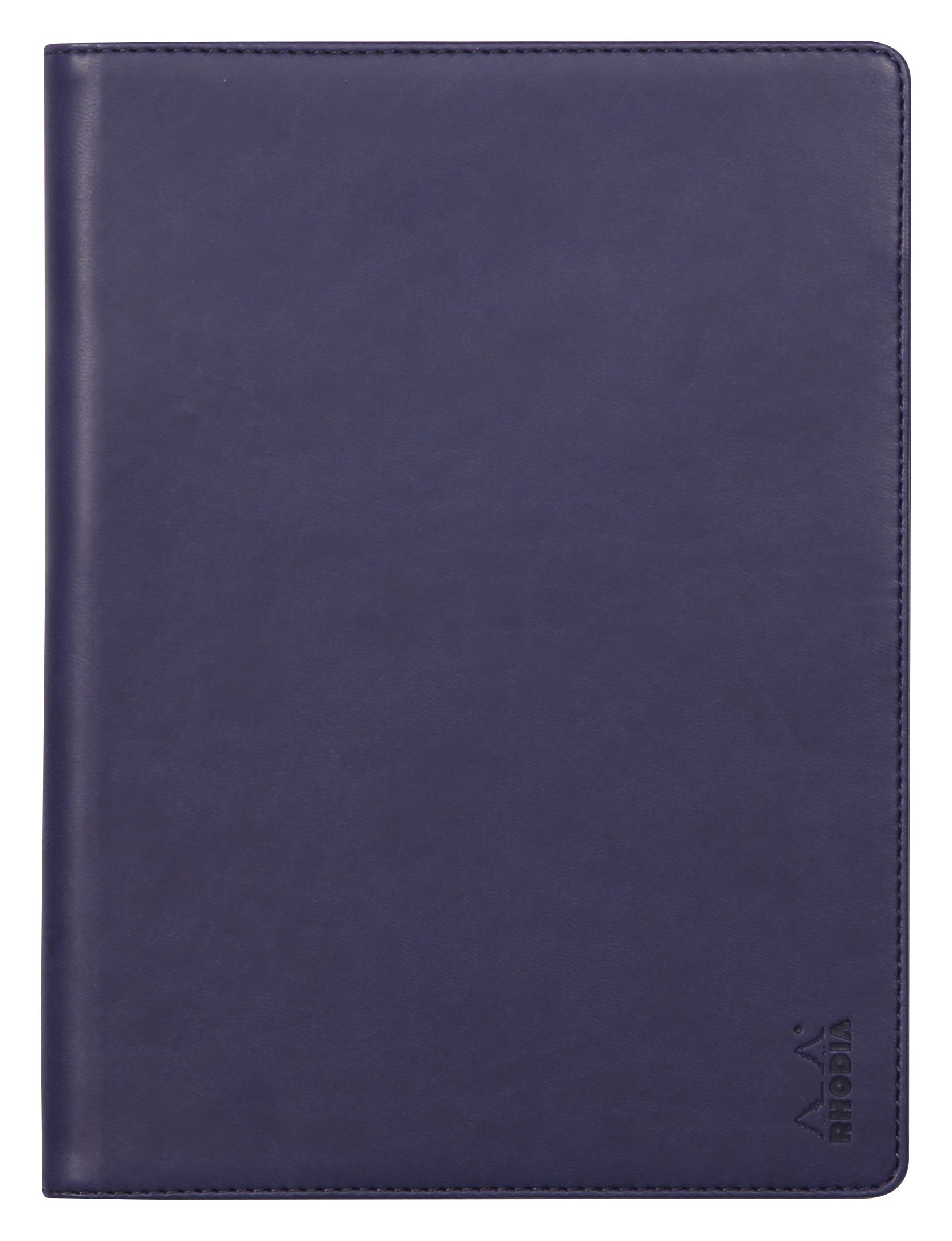 RHODIA 216005C - Rhodiarama Notepad and Document Holder Booklet N°16 Midnight Blue - for Notepads or A5 Format Notebooks (14.8 x 21 cm) - Premium Italian Faux Leather - Rhodiarama Collection