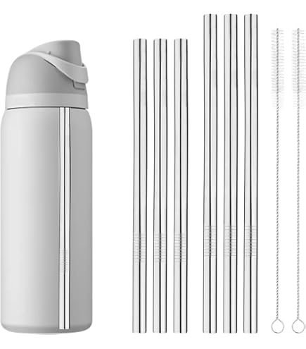 Lot De 6 Pailles De Rechange Pour Owala - Pailles Réutilisables En Plastique Avec Brosse - Paille Avec échelle Pour Owala FreeSip 14/19/61/80/120/1200 Ml, 1200 Ml, Accessoires De Gobelets De Voyage