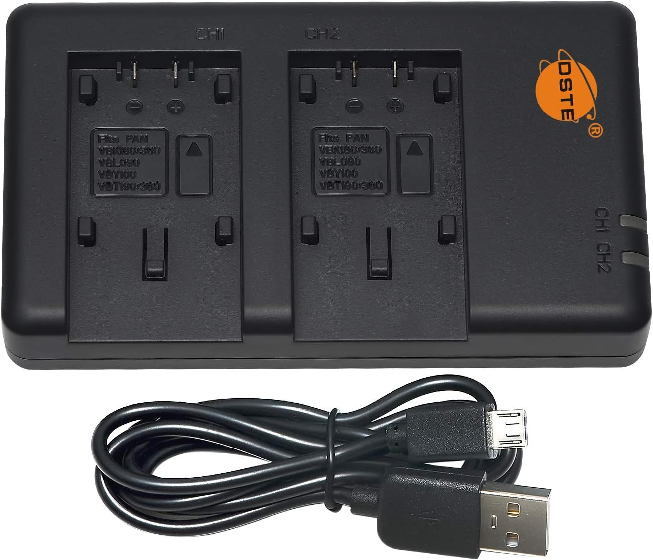 DSTE 2PCS VW-VBT380 VBT380 (3860mAh/3.7V) Battery Charger Set Compatible for Panasonic HC-V210, HC-V520, VW-BC10E, HC-W580 - Image 5