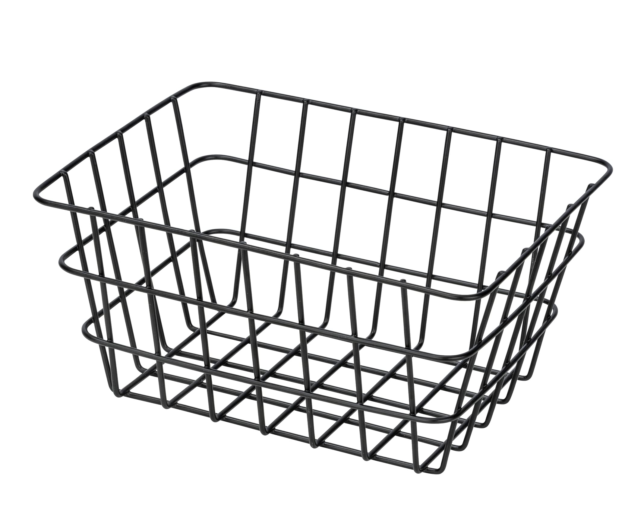 WENKO Viana Trendy Storage Basket for Bathrooms, Guest Toilet and Home, Black, 18 x 25 x 12 cm