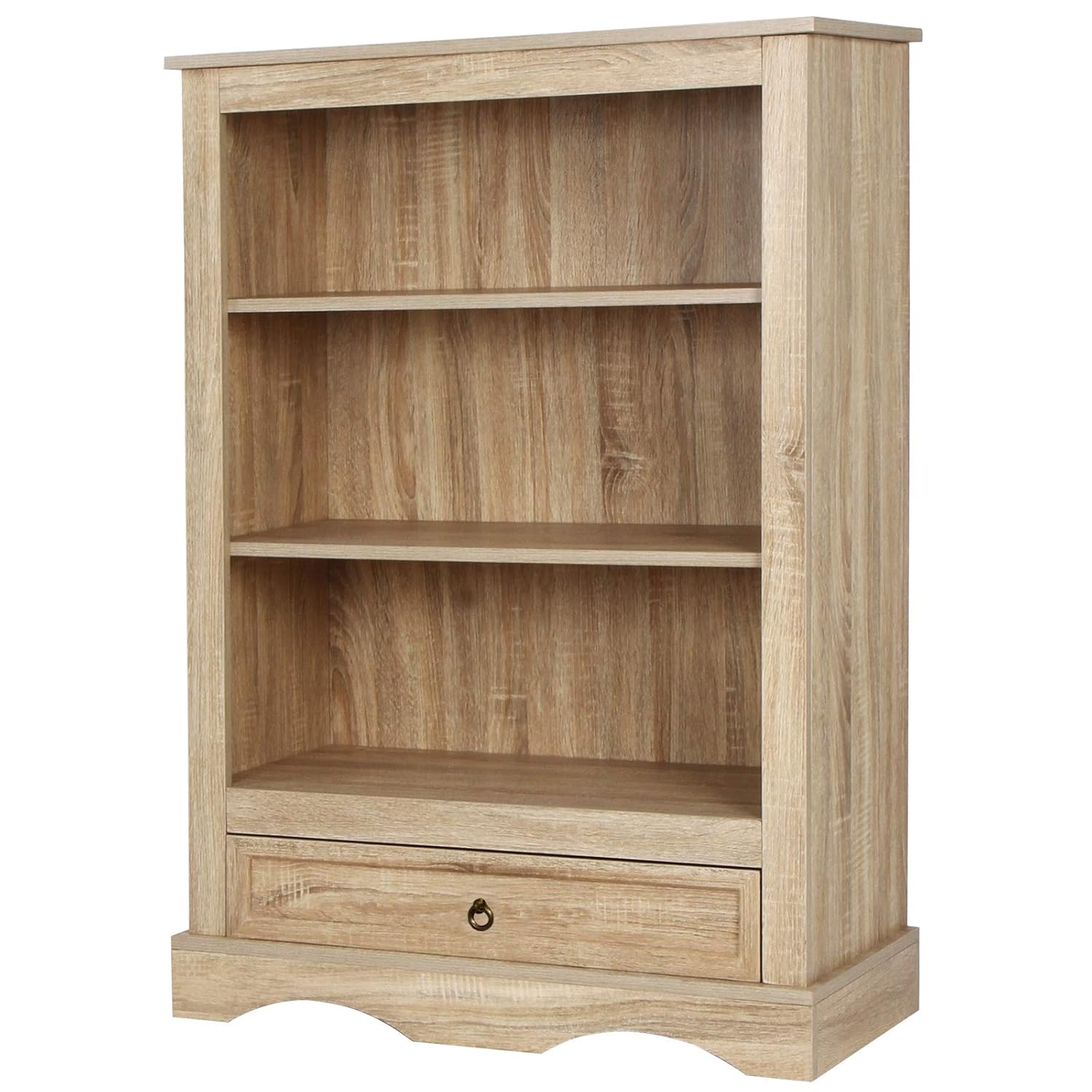 MIADOMODO Librer iacute a De 3 Estantes Con 1 Caj oacute n 84x29x150cm
