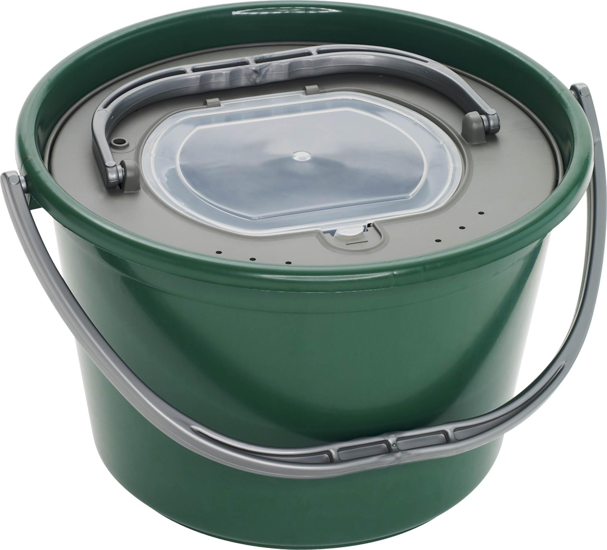Plastilys Bright Bucket with Basket cooked green green Size:18 L