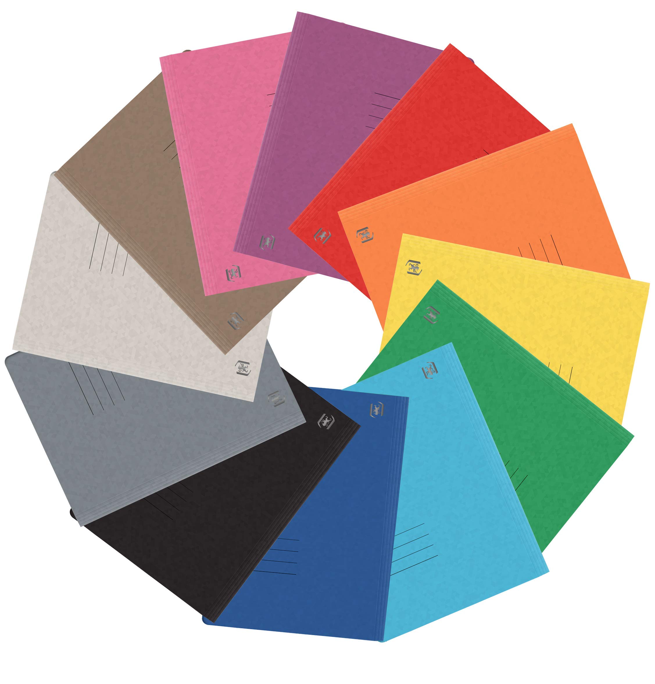 Oxford Top Fil+ 400116200 File Folder Extra-Strong 390 g Cardboard Pack of 25 DIN A4 12 Farben