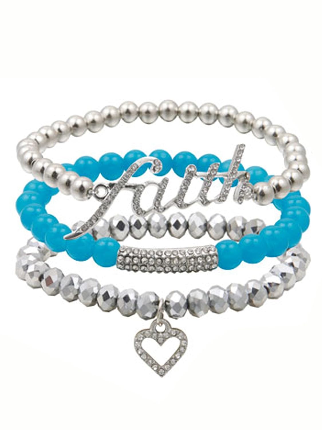 Faith Bracelet Three Pack Bead Bracelets With Charms Toys