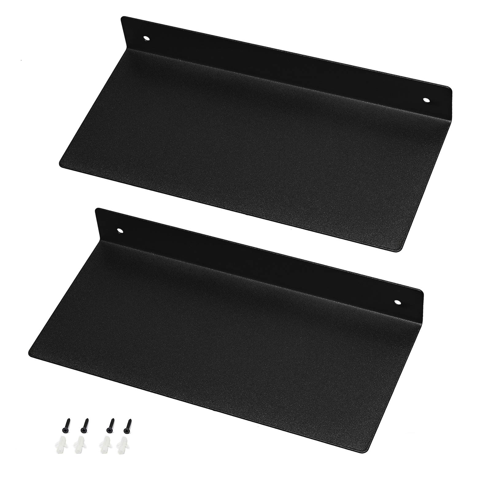 HOME COMPOSER 30cm Black Metal Floating Shelves for Wall, Industrial Modern Wall Mounted Coner Shelves For Bathroom, Heavy Duty Iron Shelves For Display Colletctions