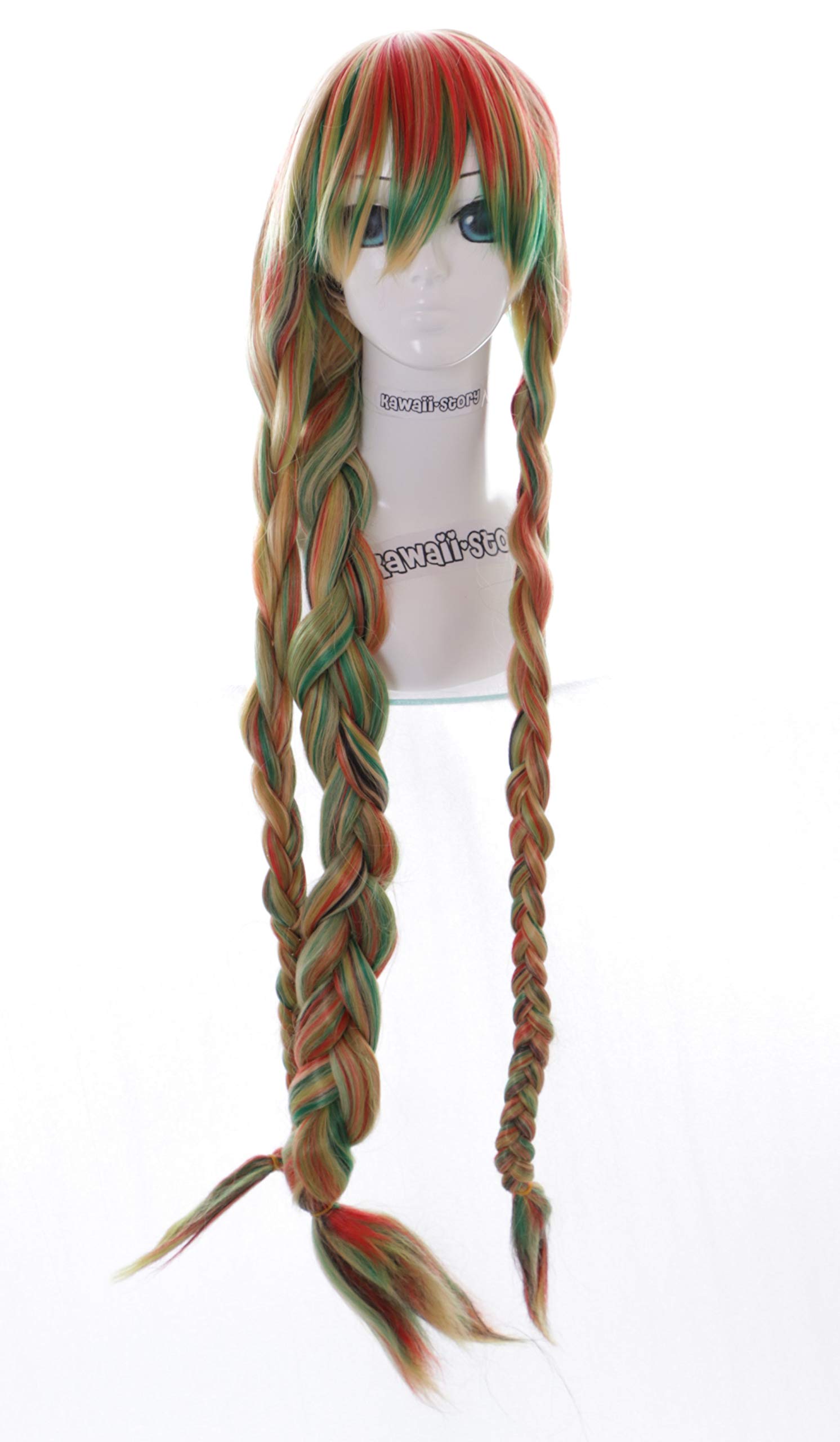 Kawaii-Story KS-456L Colourful Braided Braids 105 cm for Sphene Houseki No Kuni Party Cosplay Wig Anime Manga