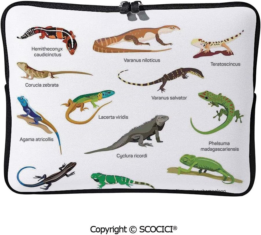 YOLIYANA Sleeve Tablet Protective Bag Lizard Family Design Primitive Reptiles Camouflage Exotic Creatures Custom Tablet Sleeve Bag Case 13 inch/13.3 inch