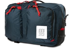 Topo Designs Global Briefcase - Bold Daily Carry Bag, Commuting Travel Pack with Oversized Zips, Signature Denver Style (Eco-Friendly/Navy)