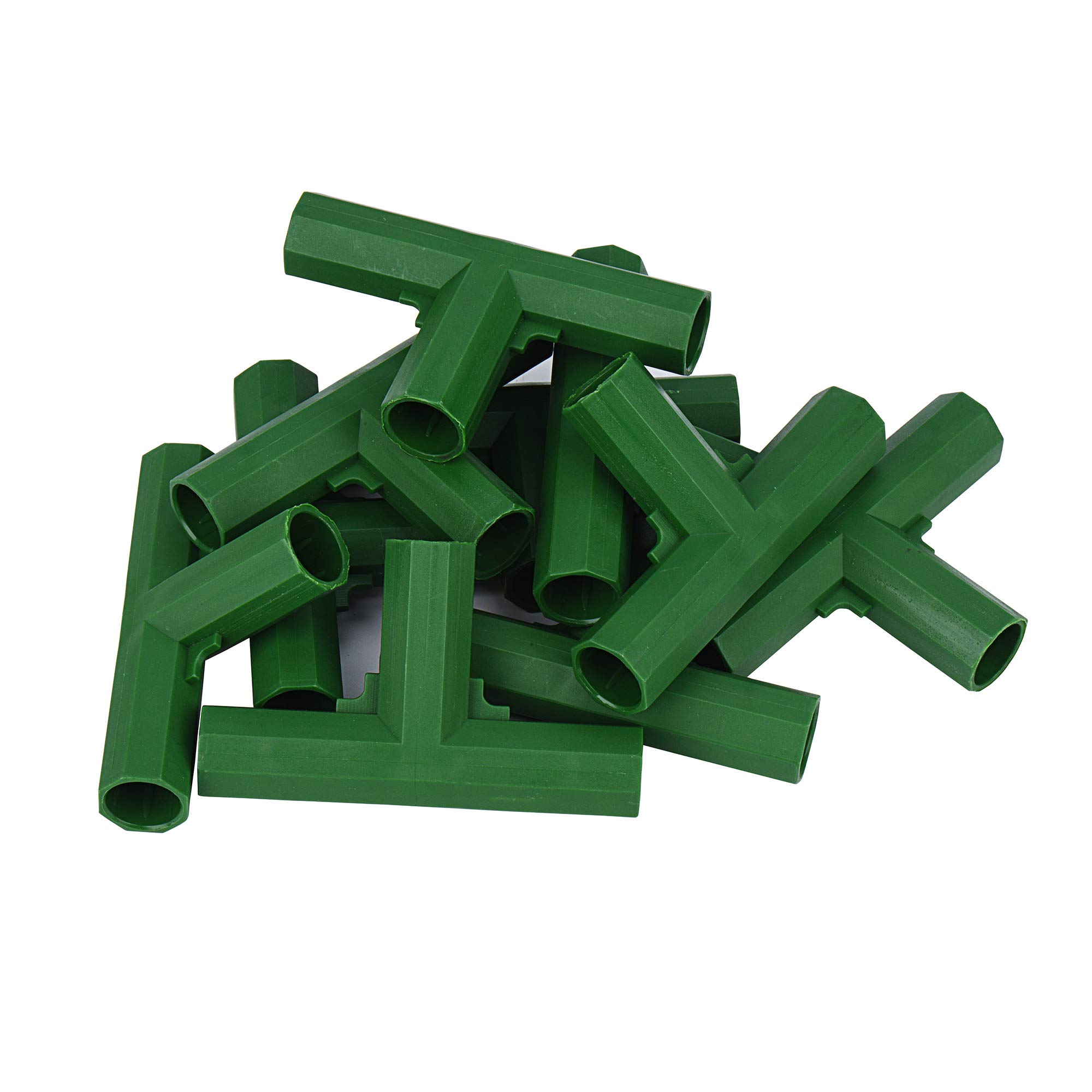 10PCS 3 Way/4 Way 11mm Greenhouse Frame Furniture Connectors Fitting Build Garden Framework Supports Cages Fruit Cages Netting Frames Fencing Building Connectors (Green Style #1)