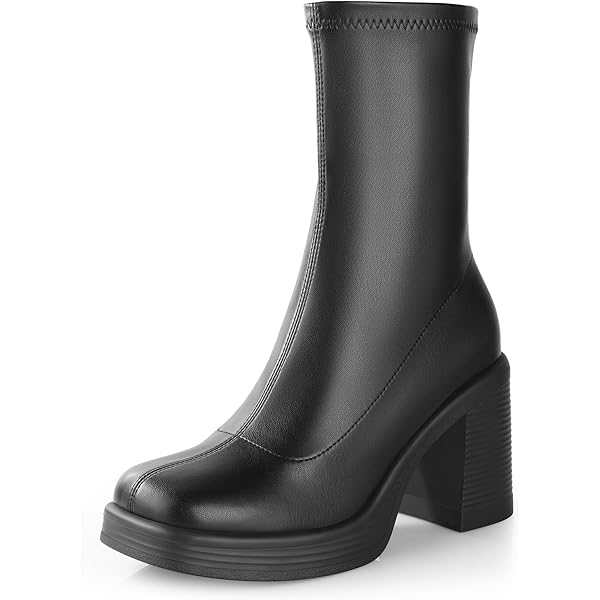 Amazon.com | Wetviro Women's Platform Ankle Boots Chunky High Heel
