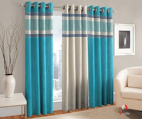 Buy La Elite Curtain Set Of 3 Pcs Printed Eyelet Polyester Living