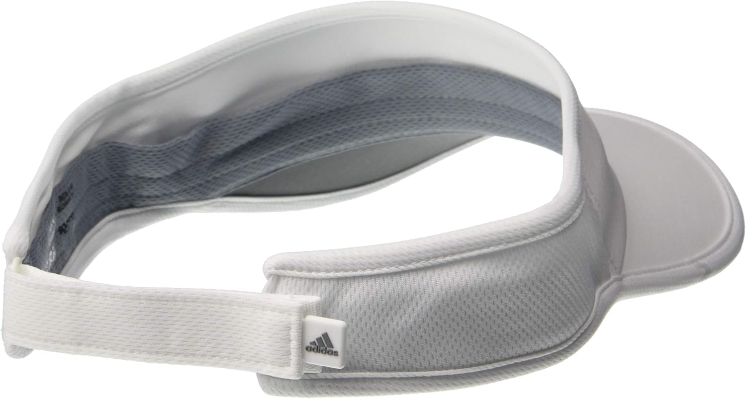 adidas Women's Superlite Sports Performance Adjustable Visor, White/Light Onix, One Size: Clothing