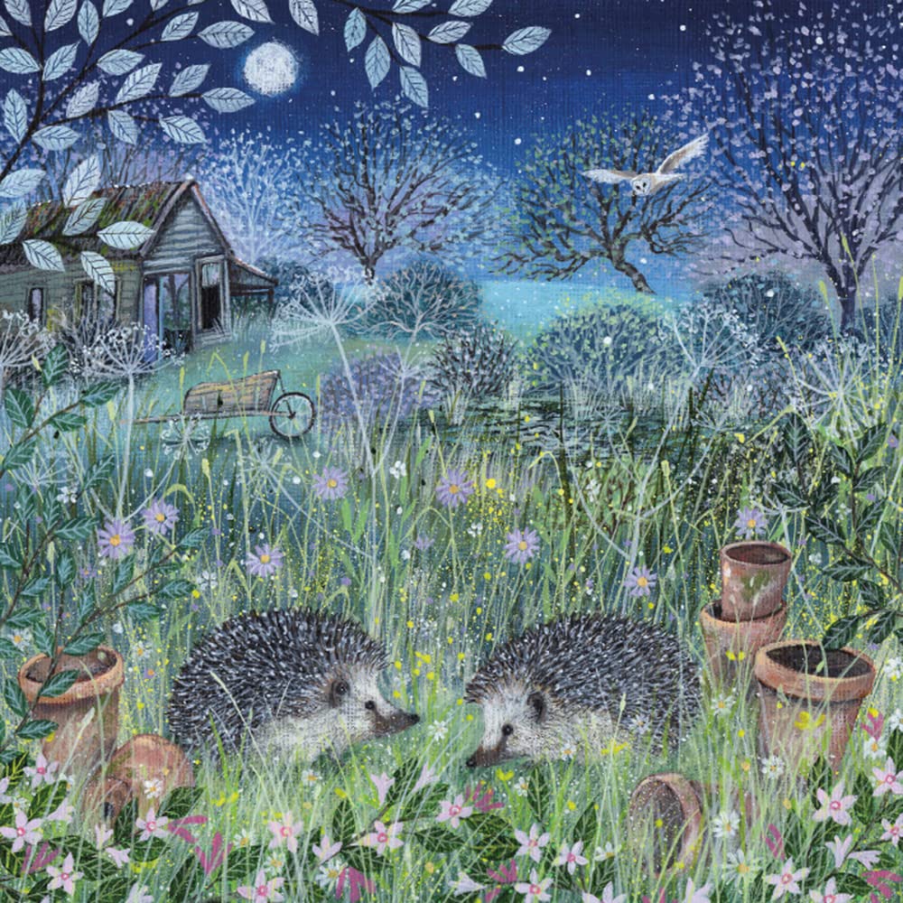 Museums & Galleries Lucy Grossmith Hedgehogs at Night Art Greeting Card