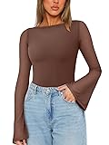 REORIA Women's Fashion Sexy Boat Neck Classy Bell