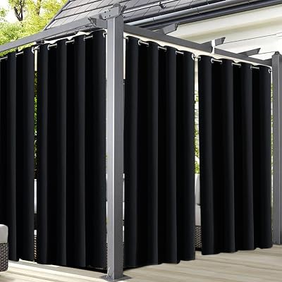 Famibay Gazebo Curtains Waterproof Thermal Insulated Outdoor 52x84 Blackout