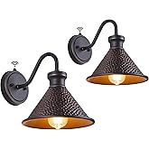 Tarentlight 2 Pack Dusk to Dawn Outdoor Wall Light Fixtures Photocell Sensor, Exterior Sconce Light with Cast Hammered Alumin
