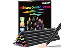 WEMEMORN 16 Color Rainbow Pencils, Colored Pencils for Adults Kids, Multicolored Pencils Art Supplies for Coloring, Drawing, Sketching, Pre-sharpened, Valentines Gifts Easter Basket Stocking Stuffers