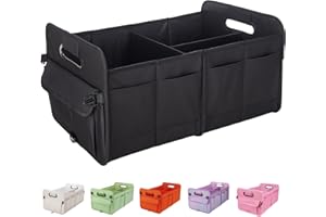 titiyiof Trunk Organizer For Suv & Sedan,Car Organizers and Storage, Waterproof Collapsible & Adjustable Straps,70L Sturdy Car Organization for Car Accessories, Tools,Sundries,2-3 Compartment（Black