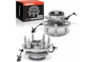 A-Premium 2 x Front Wheel Bearing and Hub Assembly with ABS & 6-Lug Compatible with Chevy & GMC & Cadillac - 1999-2013 - Silv