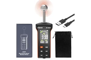 BTMETER Wood Moisture Meter - Pinless Moisture Detector Non-Destructive Moisture Tester for Wood Firewood Wall Drywall Floori