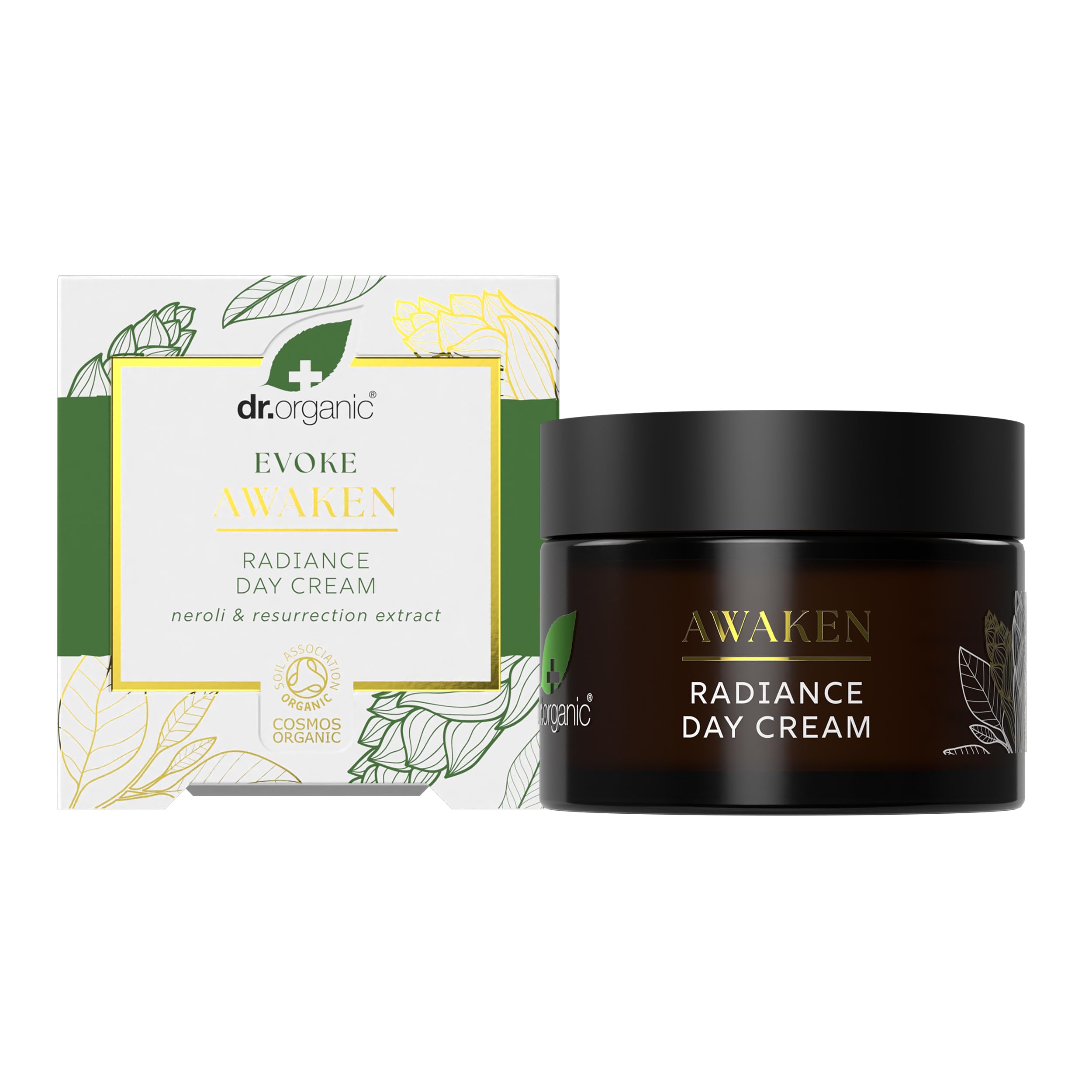 Dr Organic Evoke Awaken Radiance Day Cream, Hydrate, Even Skin Tone, Brighten Complexion, with Neroli & Resurrection Extract, Certified Organic, 50ml