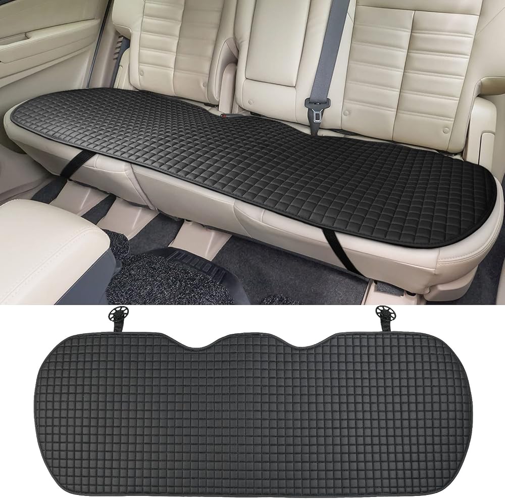 ZATOOTO Rear Car Seat Cover PU Leather Waterproof Back Seat Protector Black