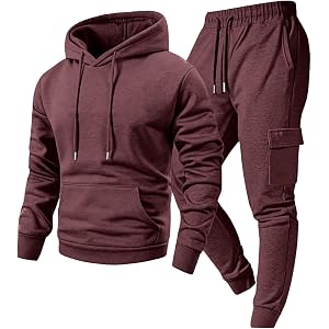 Vividcrate Mens Track Suit Pullover Hoodie Joggers Men Tracksuit Athletic Jogging Suits for Men 2 Piece Activewear
